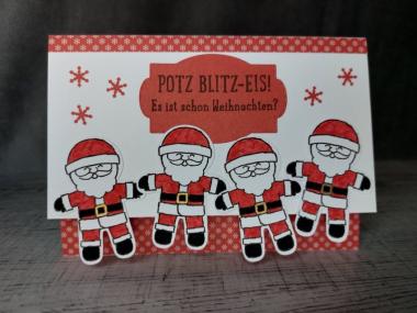 Grußkarte Weihnachten Weihnachtsmann handgemacht